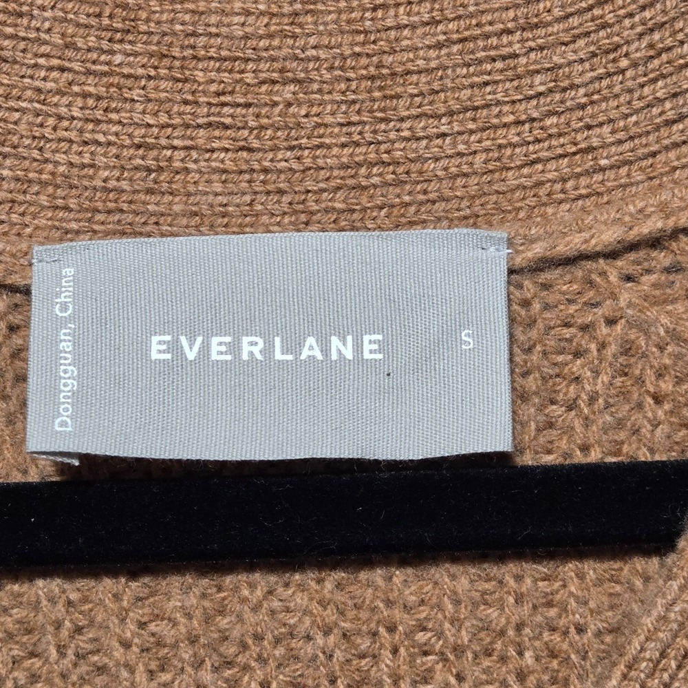 Everlane Felted Wool Cardigan Womens Small Brown Long Sleeve Knit Sweater Button - Picture 4 of 9